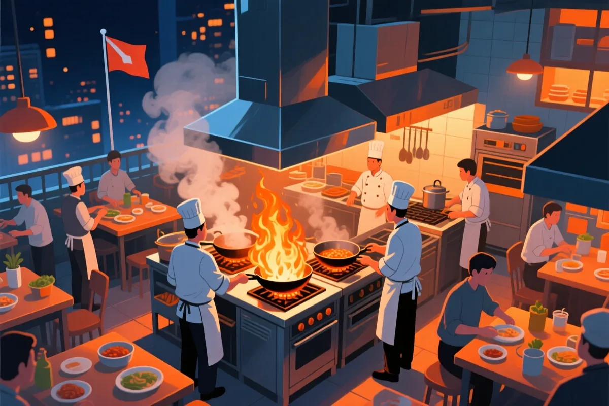 Một ca tối trong bếp nhà hàng diễn ra thế nào từ chiều tới khuya